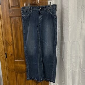 Silver Jeans Adele Dark Indigo Denim Skirt